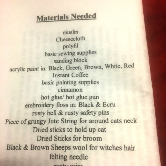 Witch & Cat Doll Door Hanger Halloween 2008 23in Pattern Primitive Folk Art NOS - Picture 2 of 2